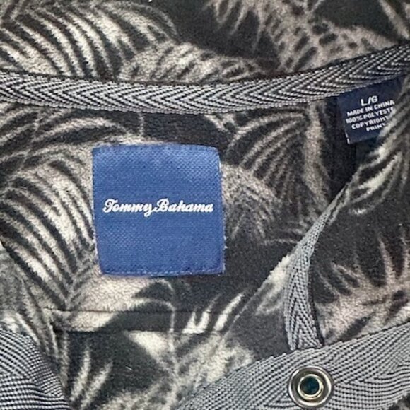 Tommy Bahama Men's Fronds Snap Pullover Fleece in black/grey - Size Large - EUC - Picture 7 of 11